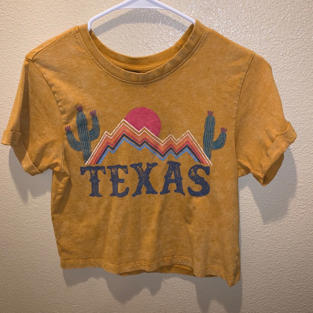 XS Mustard Texas Crop Top